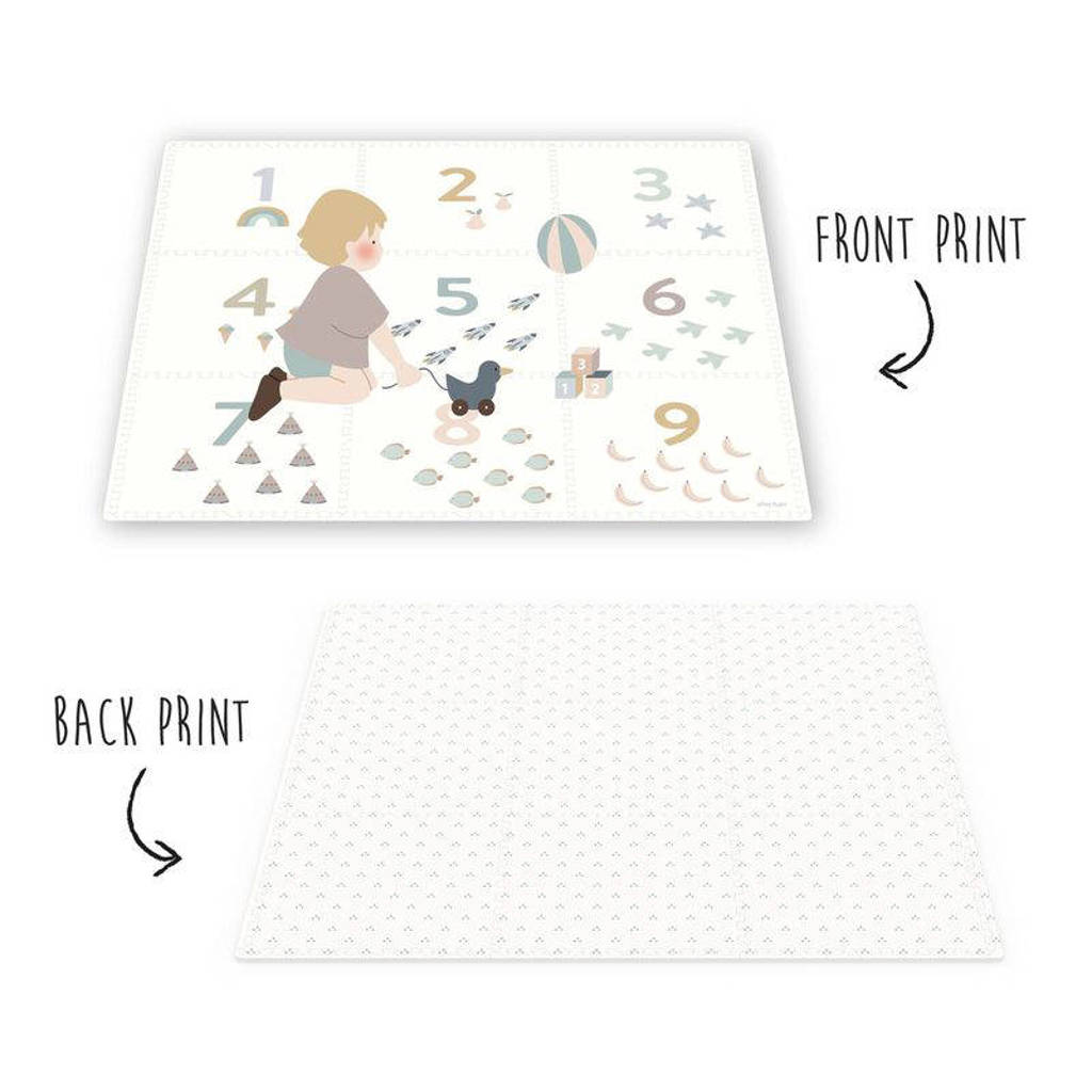 EEVAA 2-in-1 omkeerbare puzzel speelmat en opbergdoos Numbers/Dots (180x180cm - 9 tegels)