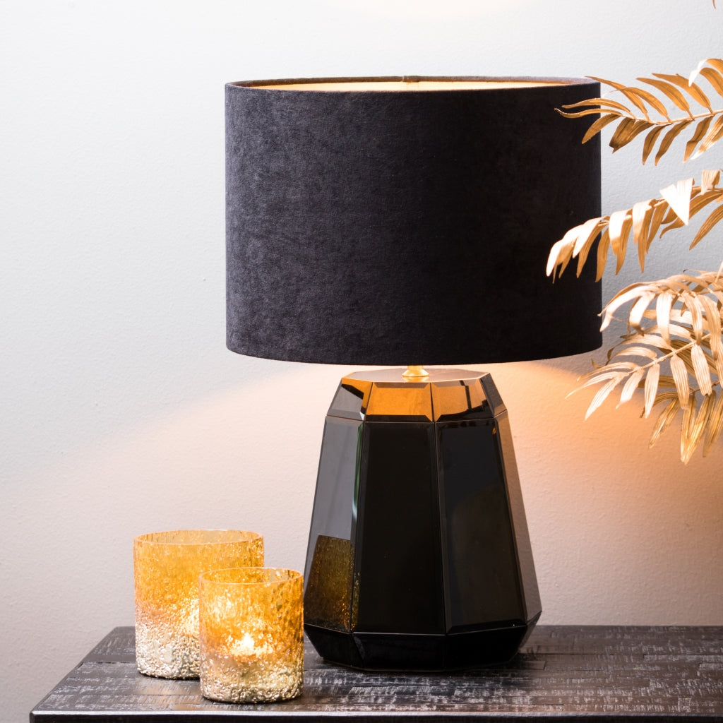 Light & Living - Lampenkap VELOURS - Ã20x15cm - Zwart