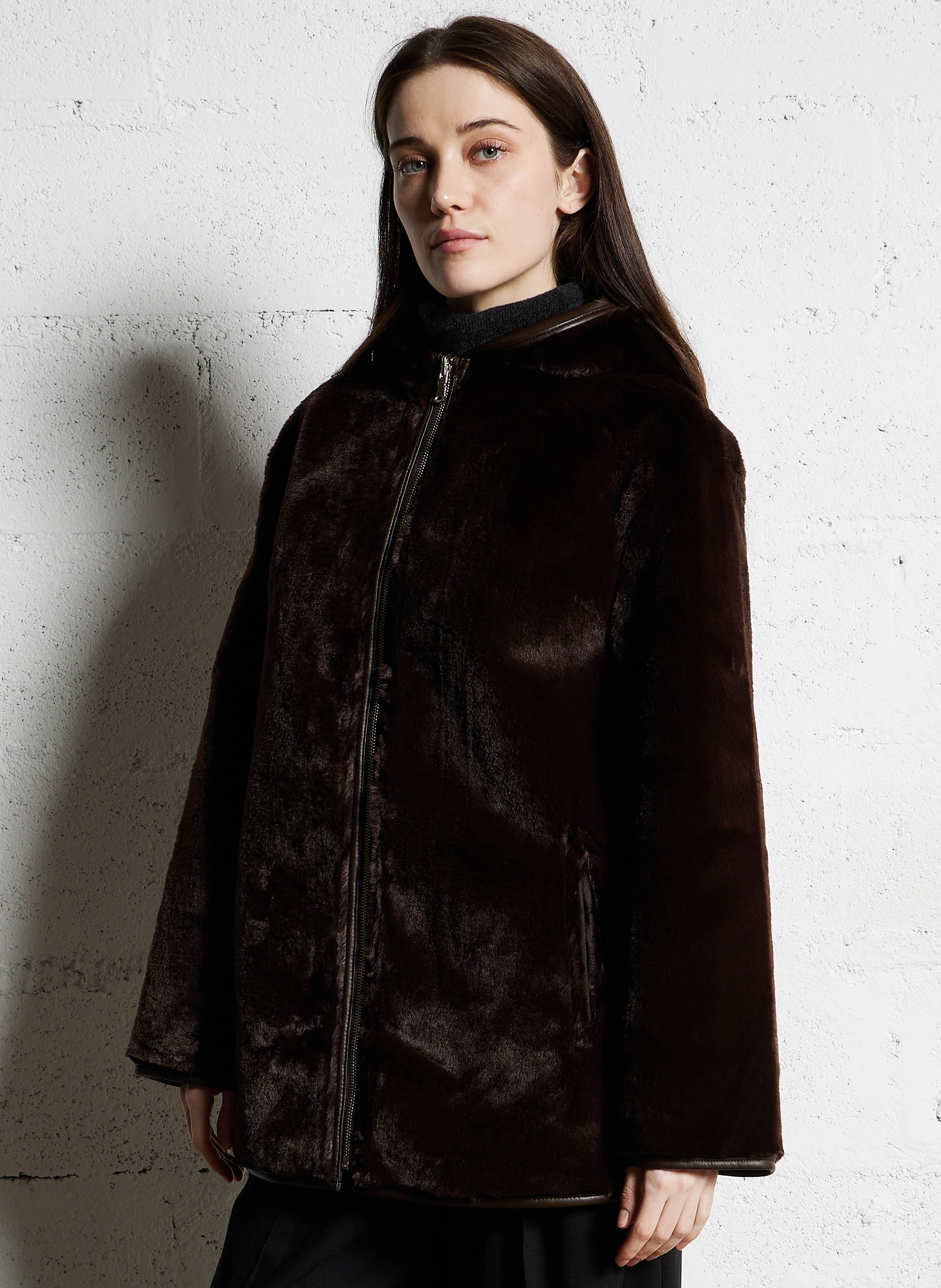 MILORA - Manteau court réversible à capuche| Marron