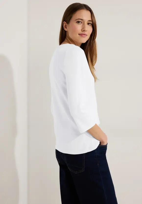 Basic T-Shirt in Unifarbe - White