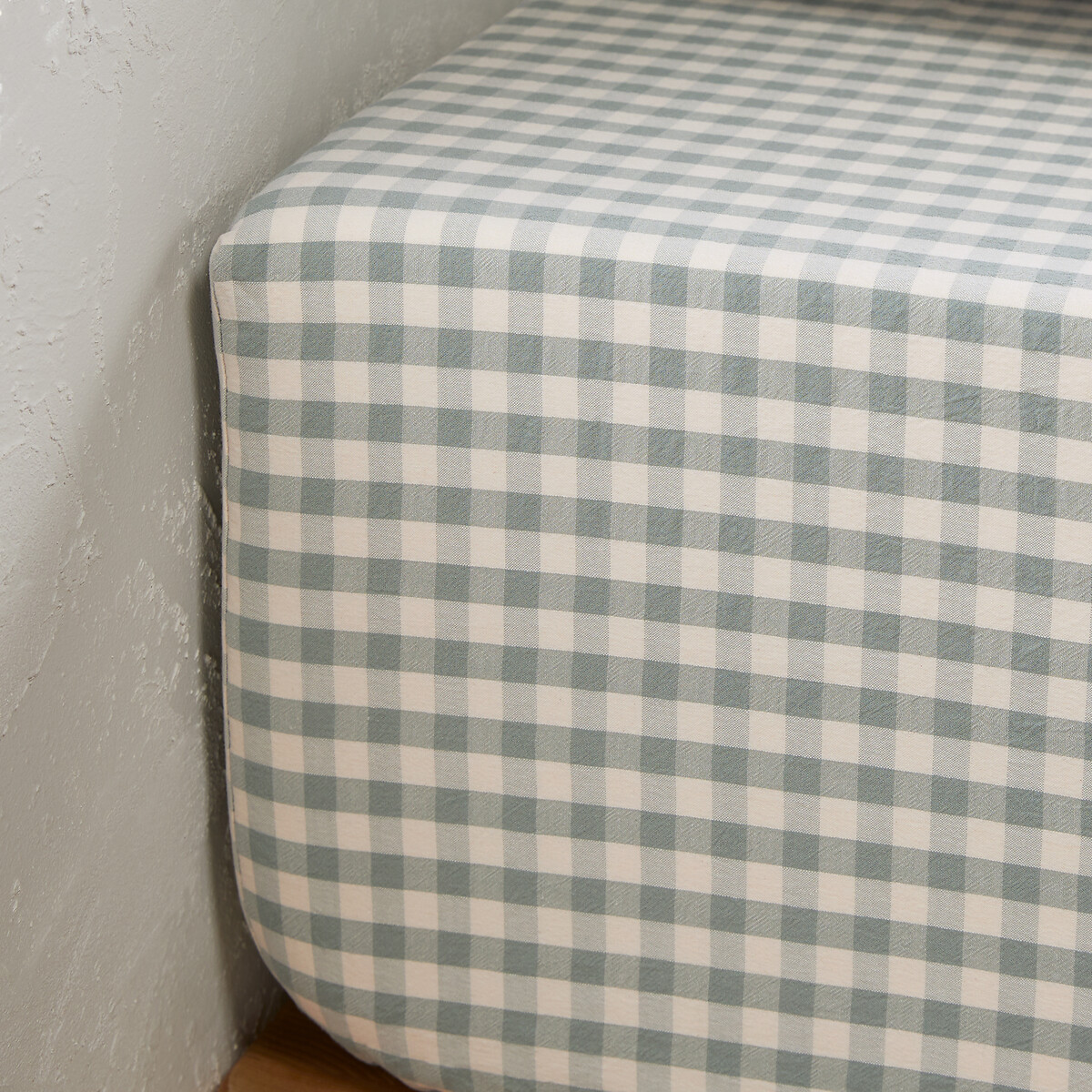 LA REDOUTE INTERIEURS<br>Lençol de baixo Seersucker, bainha 30 cm, Cottage