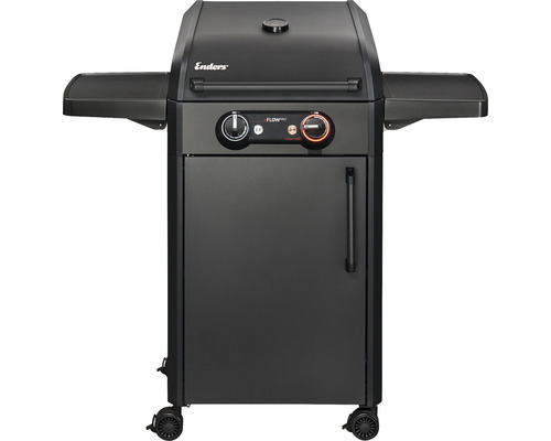 Enders eFlow Pro 2 Turbo Shadow elektrische grill, grafietgrijs, 3 kW, inclusief dekselthermometer, vetopvangbak, grillrooster, zijplank, netsnoer, warmhoudrek