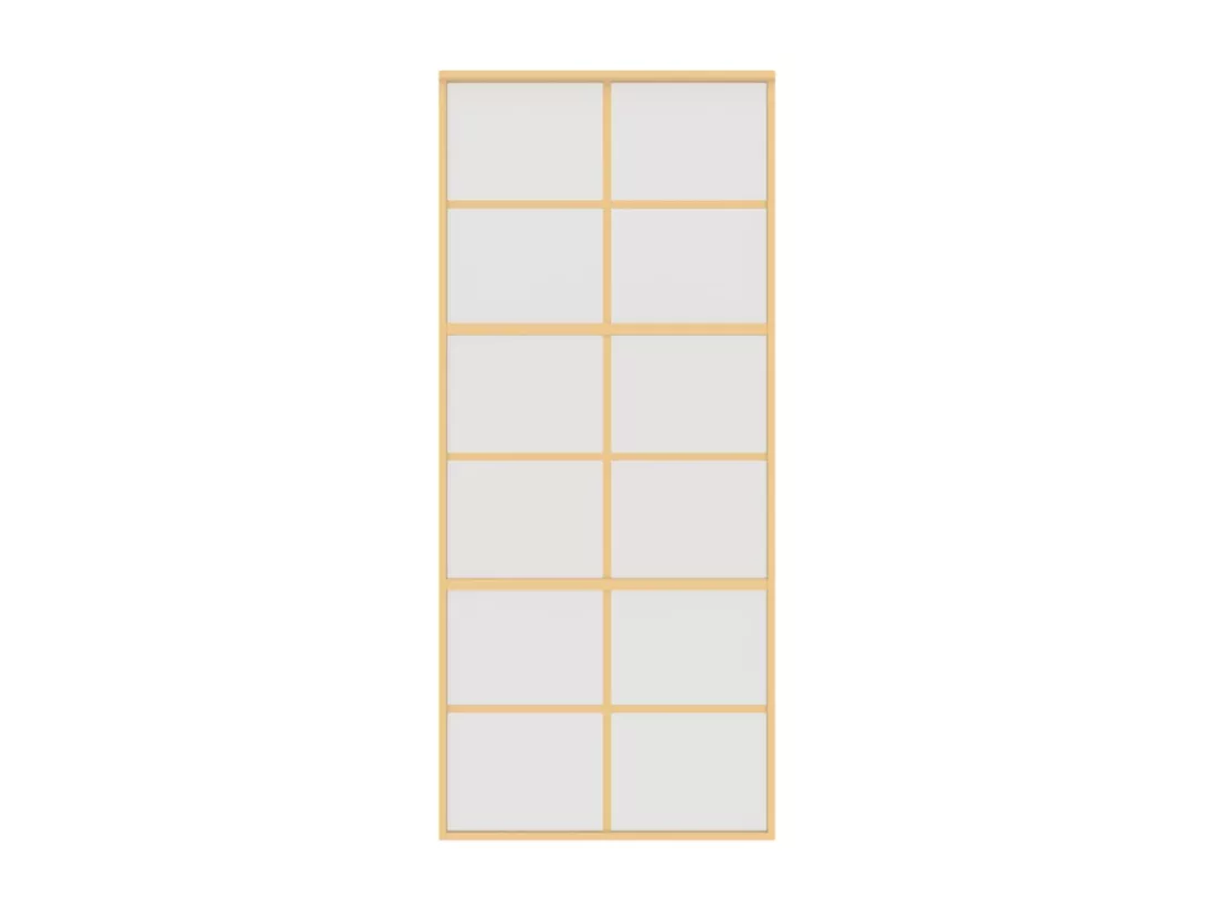 Porte coulissante doré 90x205 cm verre ESG dépoli et aluminium
