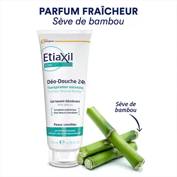 Gel de banho desodorante Etiaxil para transpiração excessiva, corpo 200ml