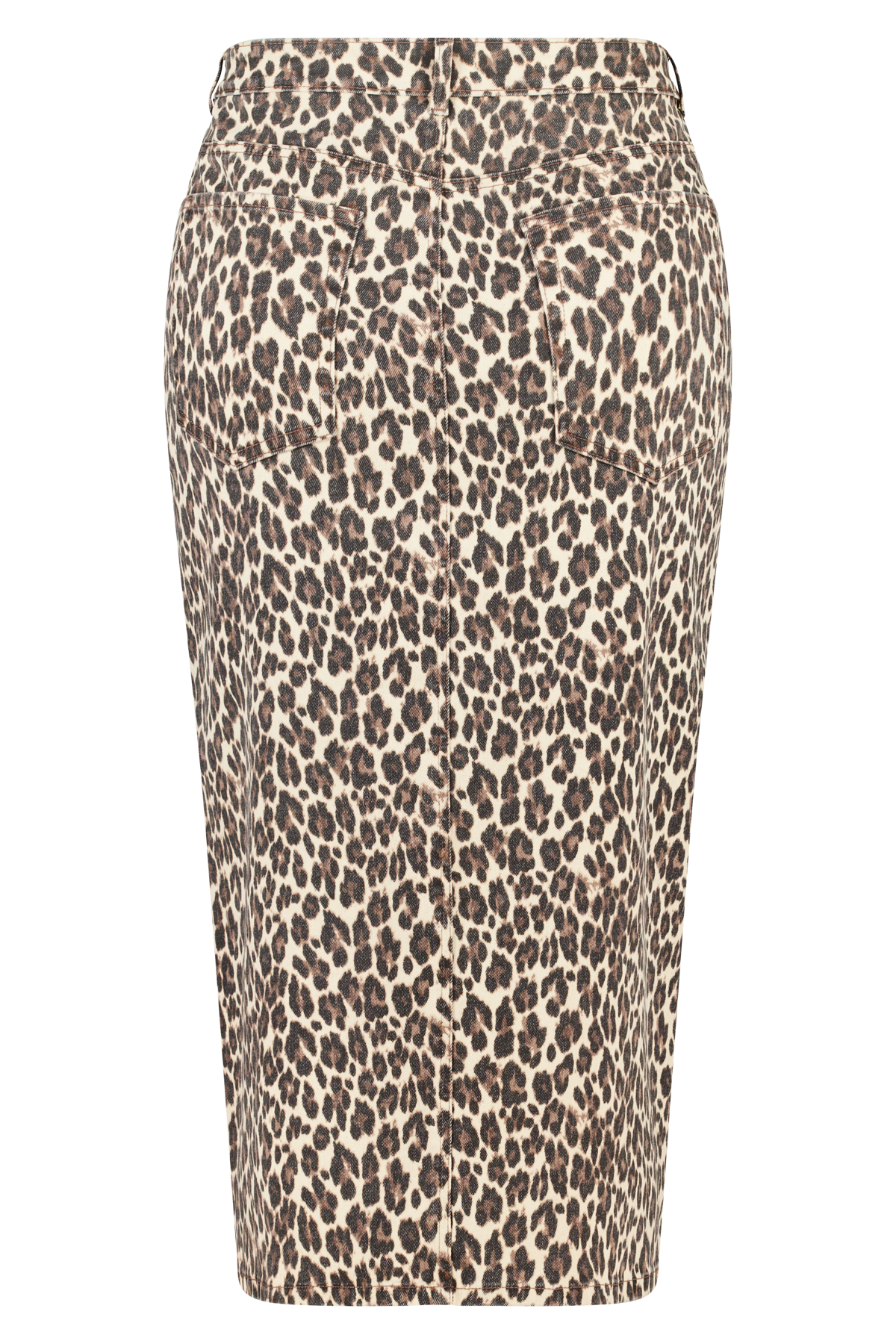 Denim rok met panterprint Multi brown