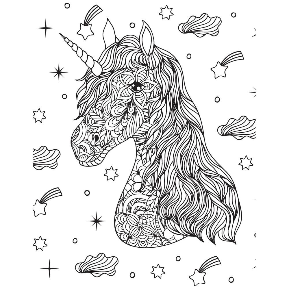 Kaleidoskop-Malbuch: Einhorn-Regenbögen