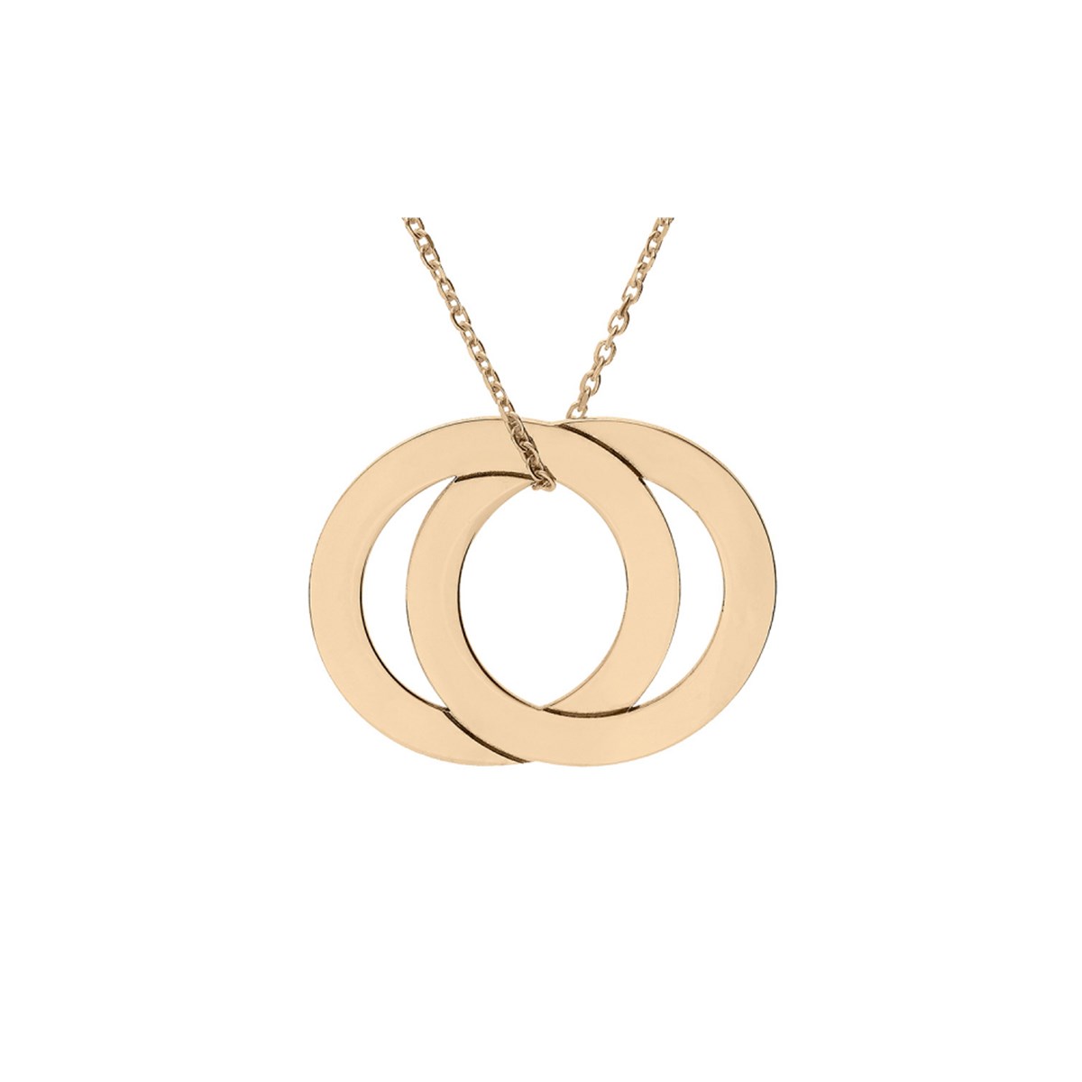 Collier plaqué or - 2 anneaux  Personnalisable