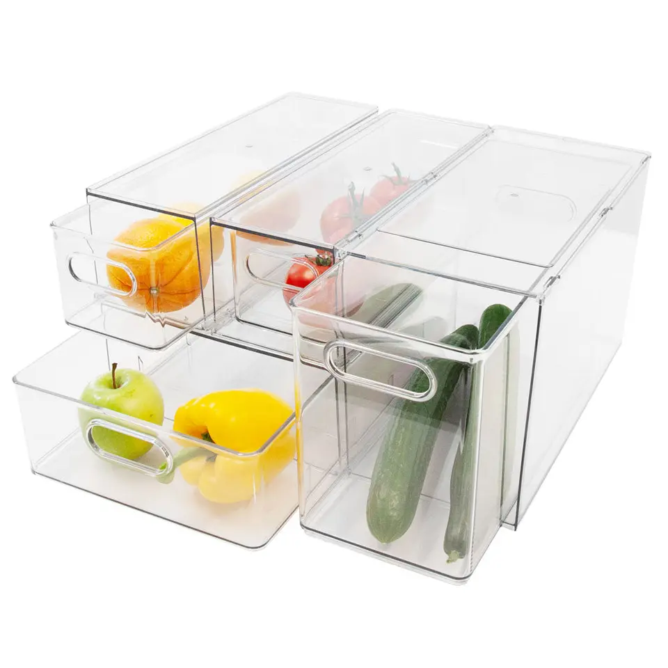 LW Collection Voorraadbakken met lades 4 stuks koelkast