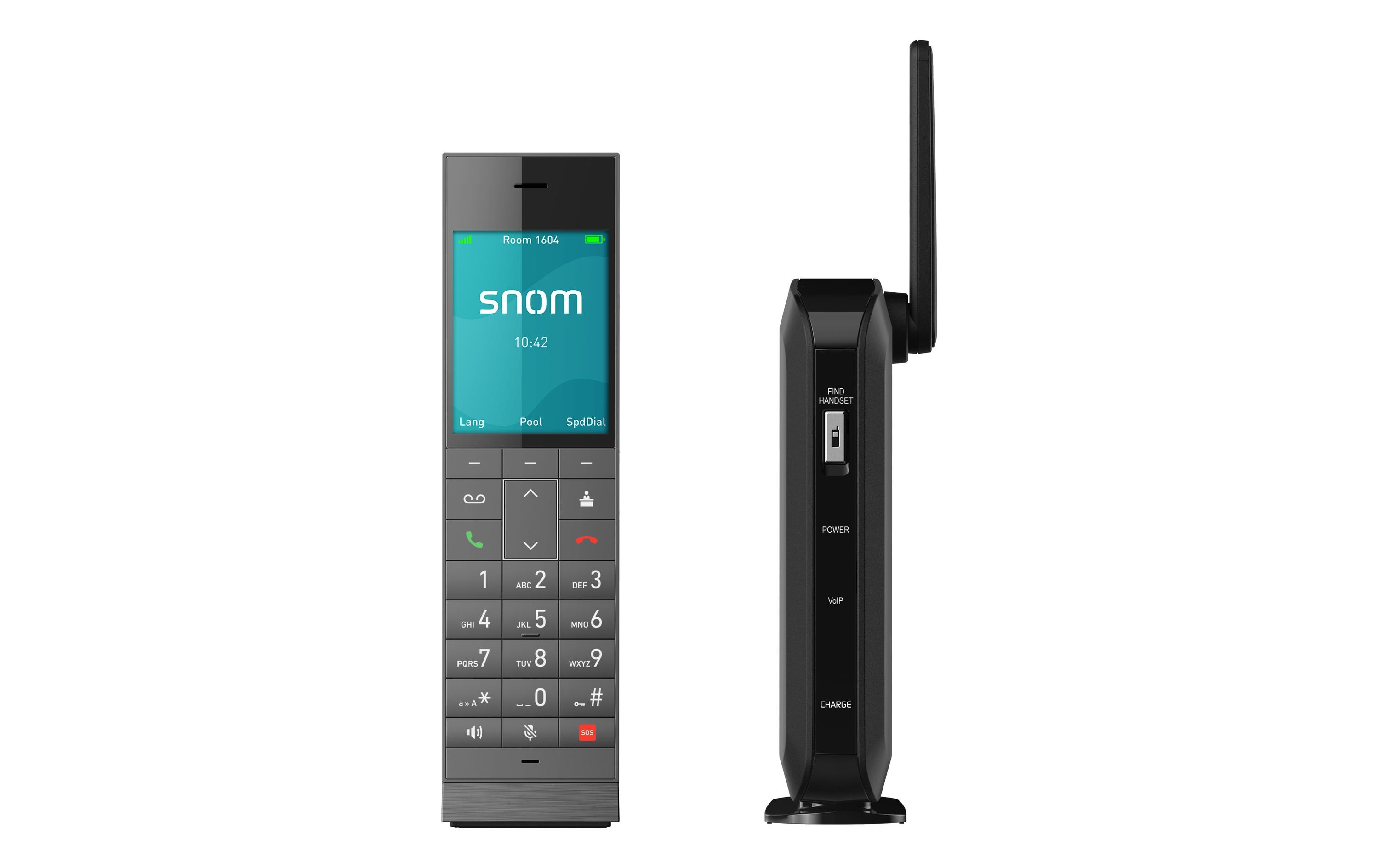 DECT Bundle HM201 Hoteltelefon<br>Eines der stylischsten Gasttelefone auf dem Markt: sehr modernes, elegantes Design