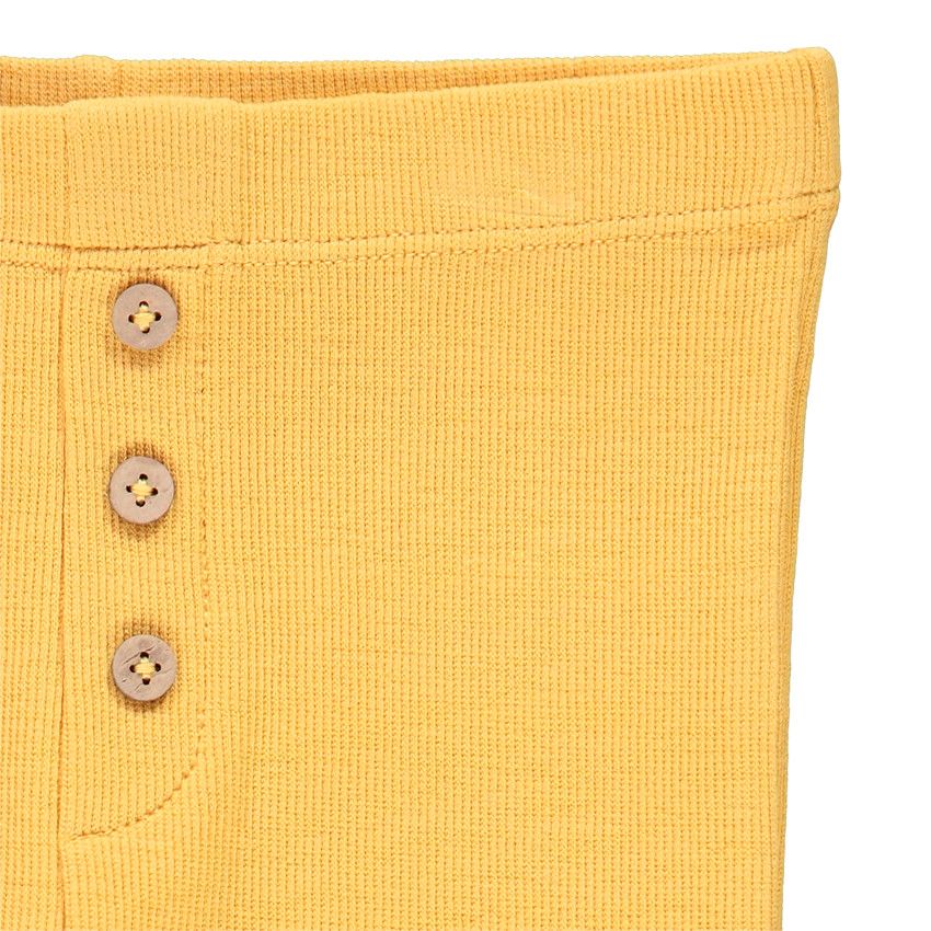 Legging en maille côtelée pour bébé fille - Moutarde