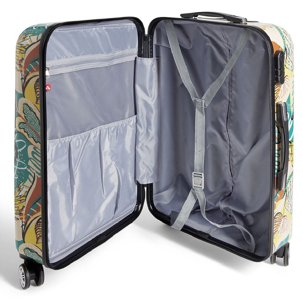 Valise cabine rigide trolley 4 roulettes 65L feuillage multicolore