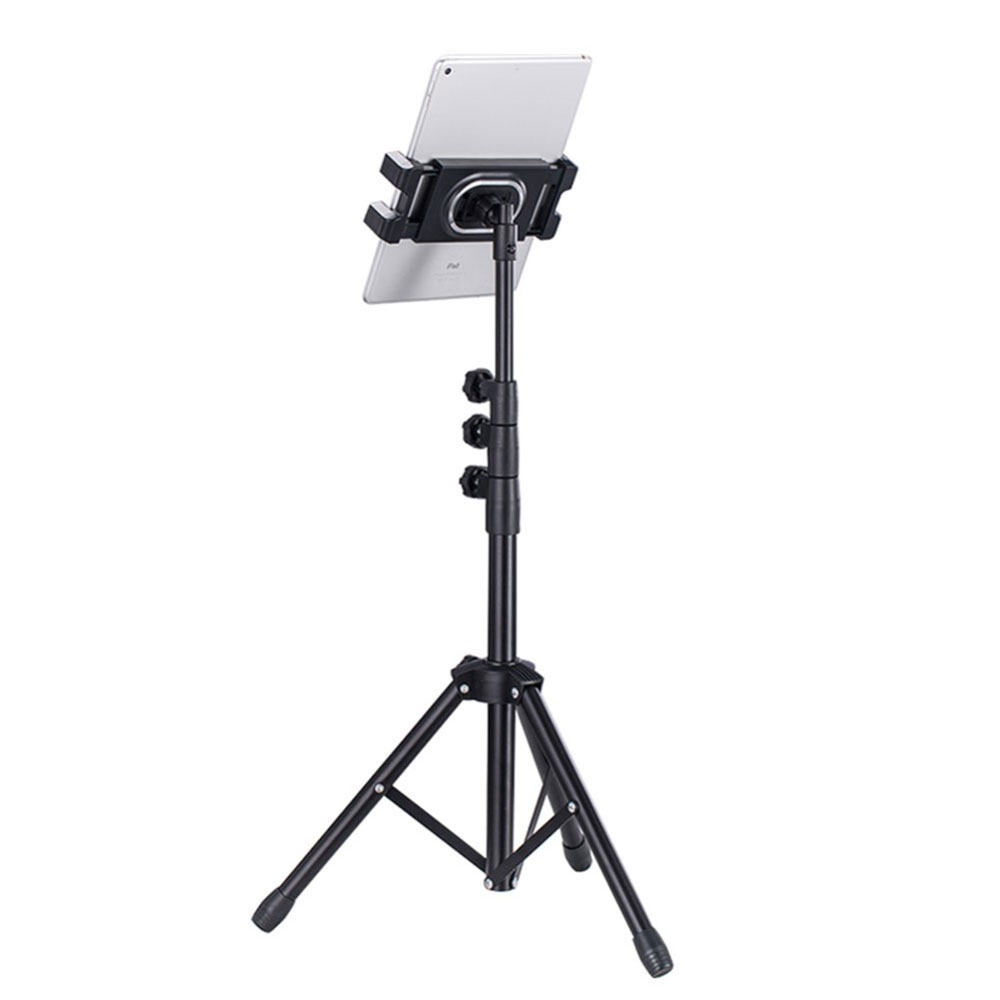 (136cm) 360° Universal Aluminium Tripod Stativ Halterung für Handys / Tablets (Breite 13.5-22.5cm) - Schwarz