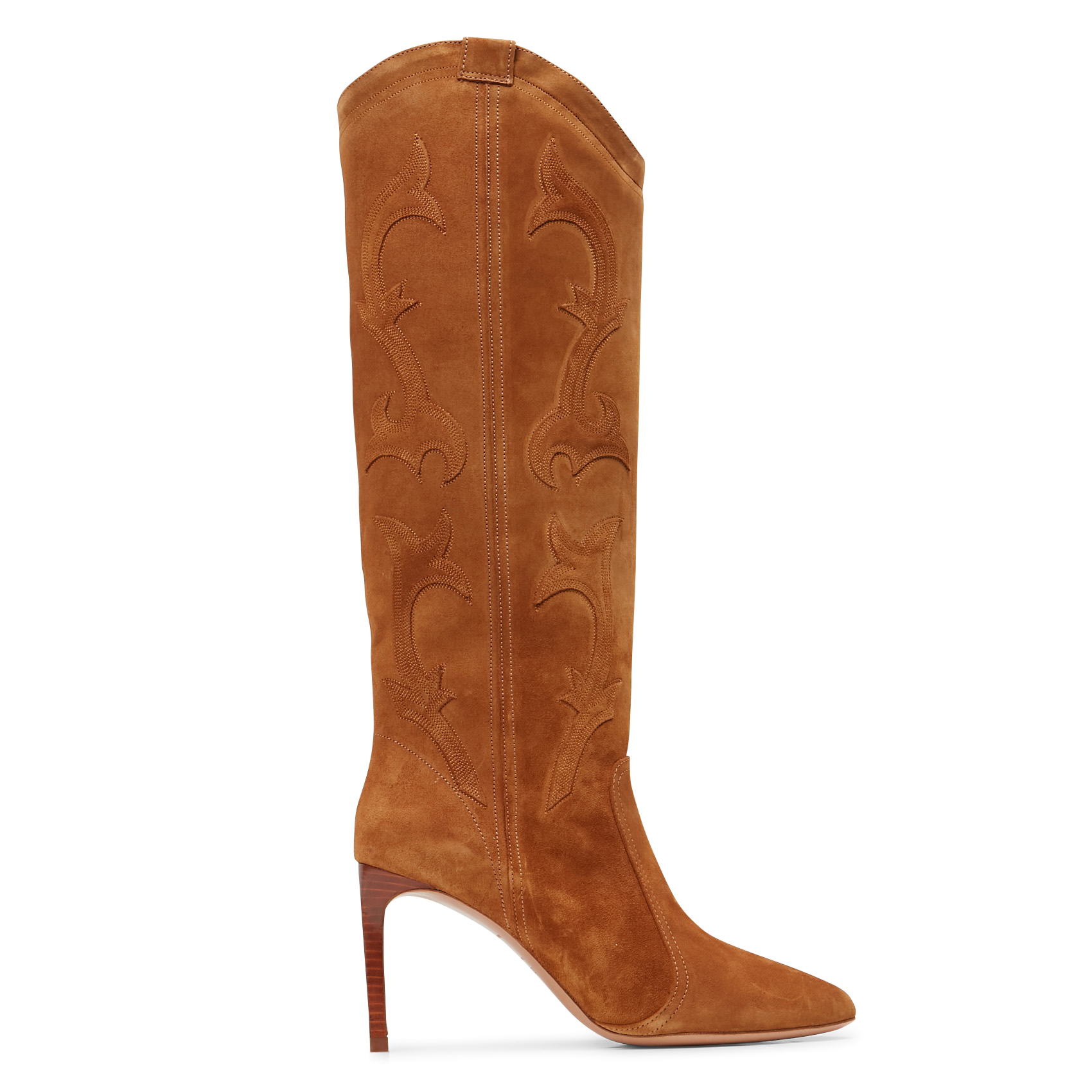 CAITLIN - Bottes à talon en cuir velours | Marron