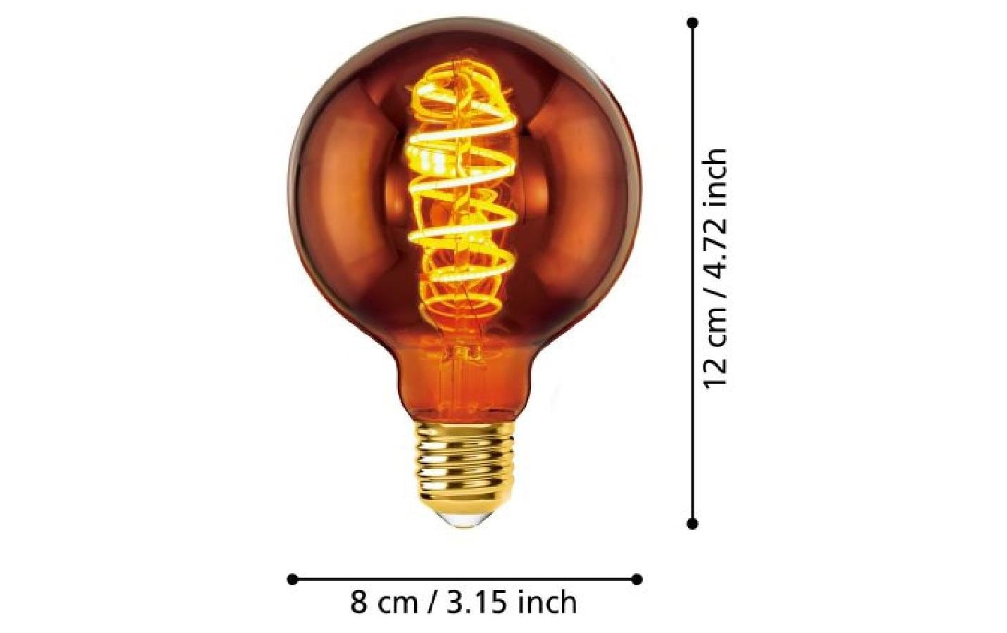 Lampe 4 W E27 WarmweissDeko-Leuchtmittel aus bedampftem Glas in Kupfer