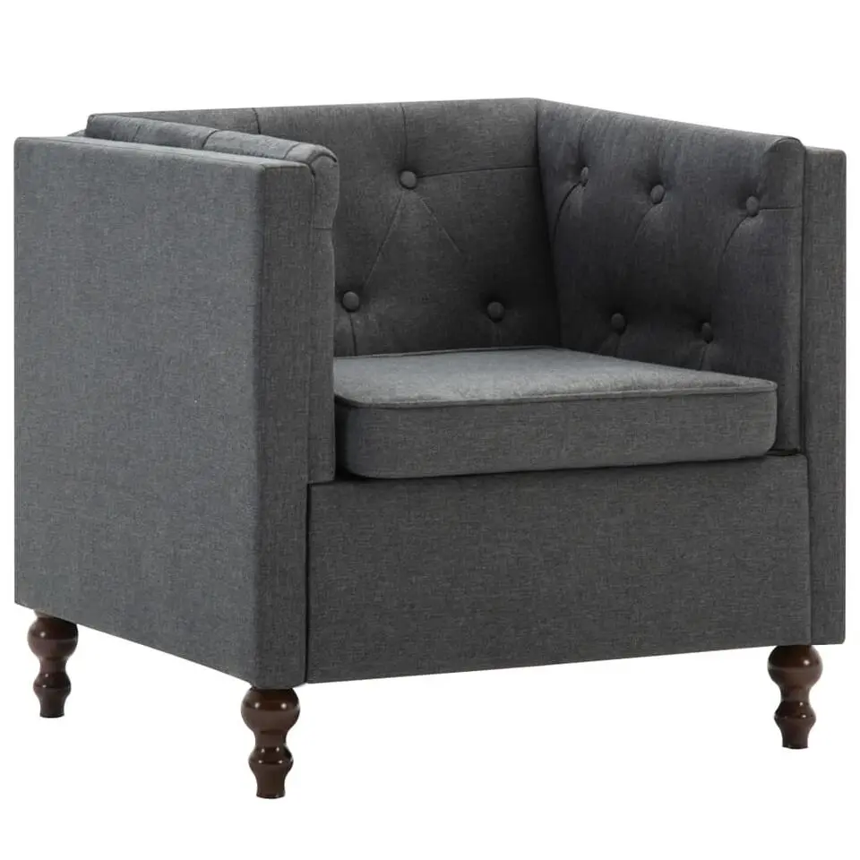 VIDAXL Fauteuil stof donkergrijs