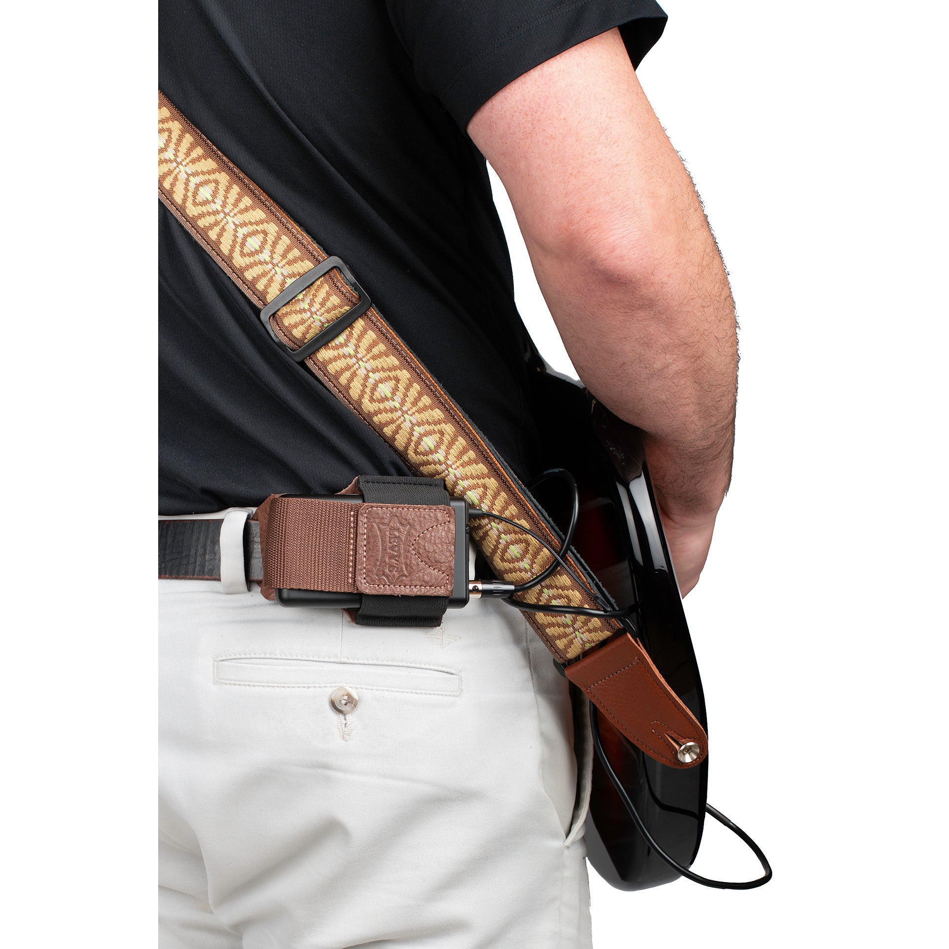 Levys Leathers MM14-BRN lederen houder voor draadloze zender - bruin