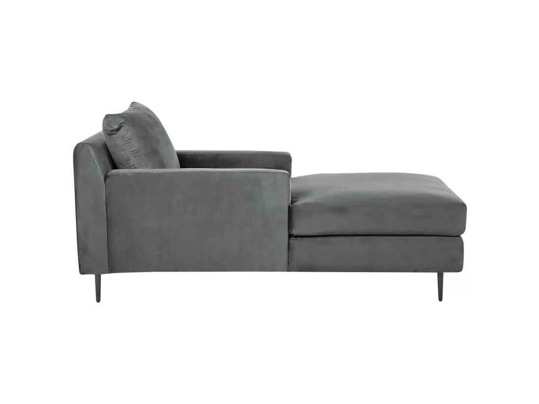 Chaise longue en velours gris GUERET