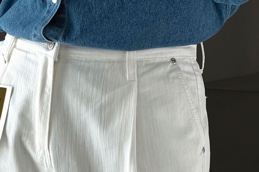 SeoulPop - Rechte broek met middelhoge taille en effen pijpen