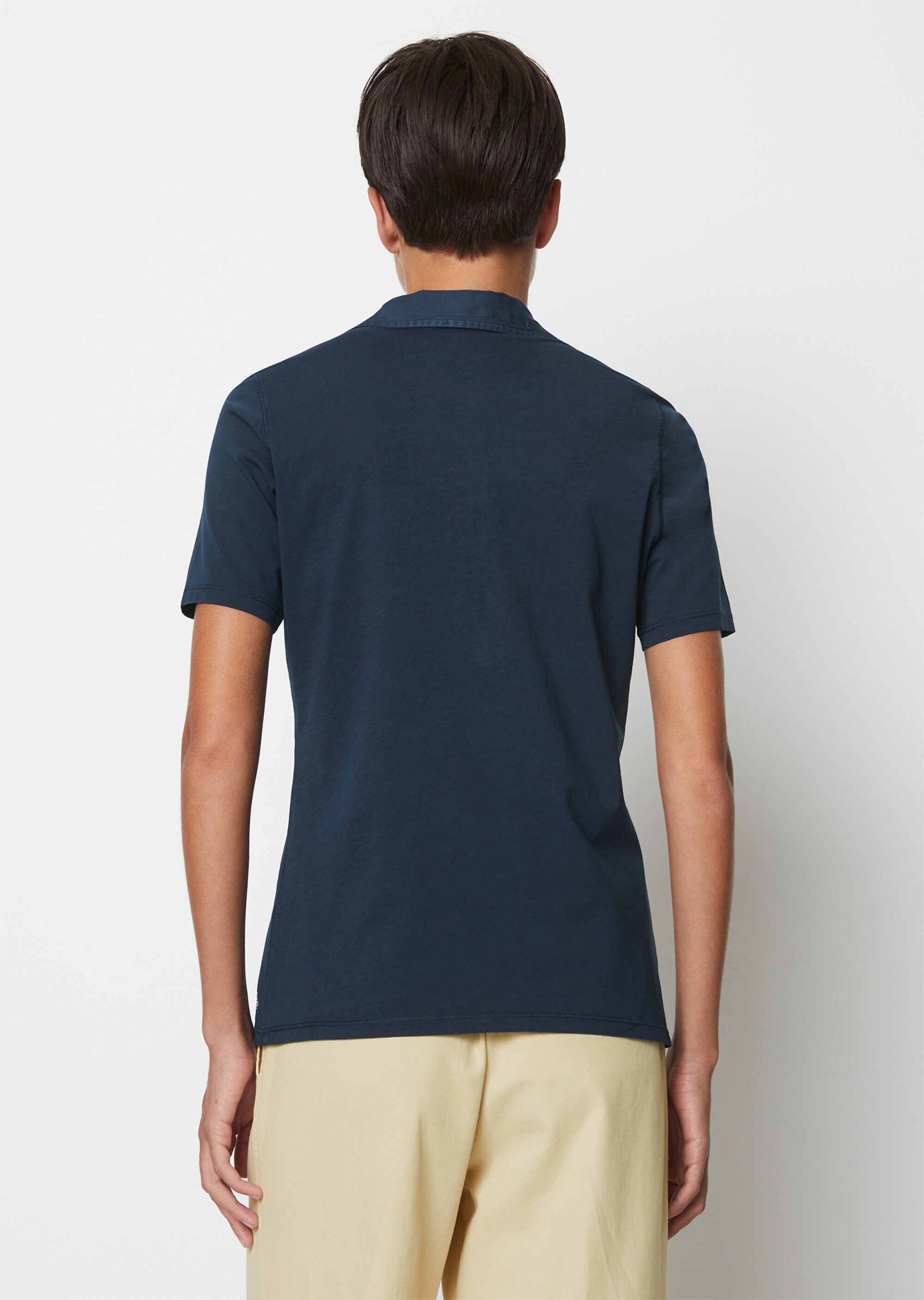 Kurzarm Poloshirt regularmit Material-Mix-Details