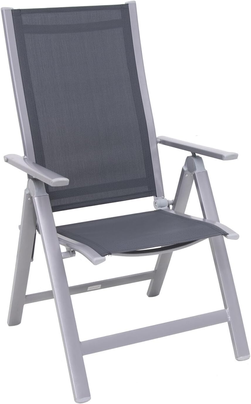 OUTFLEXX Klappstuhl, Silber/anthrazit, Alu/Textilene, 70x58x106cm