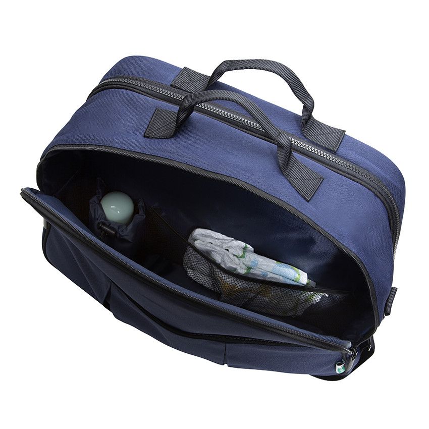 Sac à langer berceau 2 en 1 Dobebedo - Bleu marine - Ecru