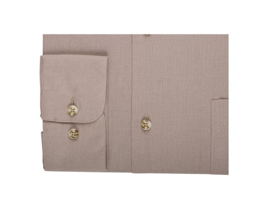 Chemise coton lin Taupe clair unie - SYLBERT