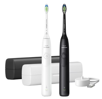 PHILIPS Sonicare 7100 elektrische Schallzahnbürste<br>2 Stück, HX7429/02 Duopack weiss & schwarz