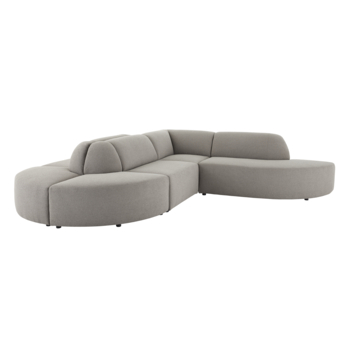 Modulaire bank Lieve eindstuk hoek links groot model taupe stof