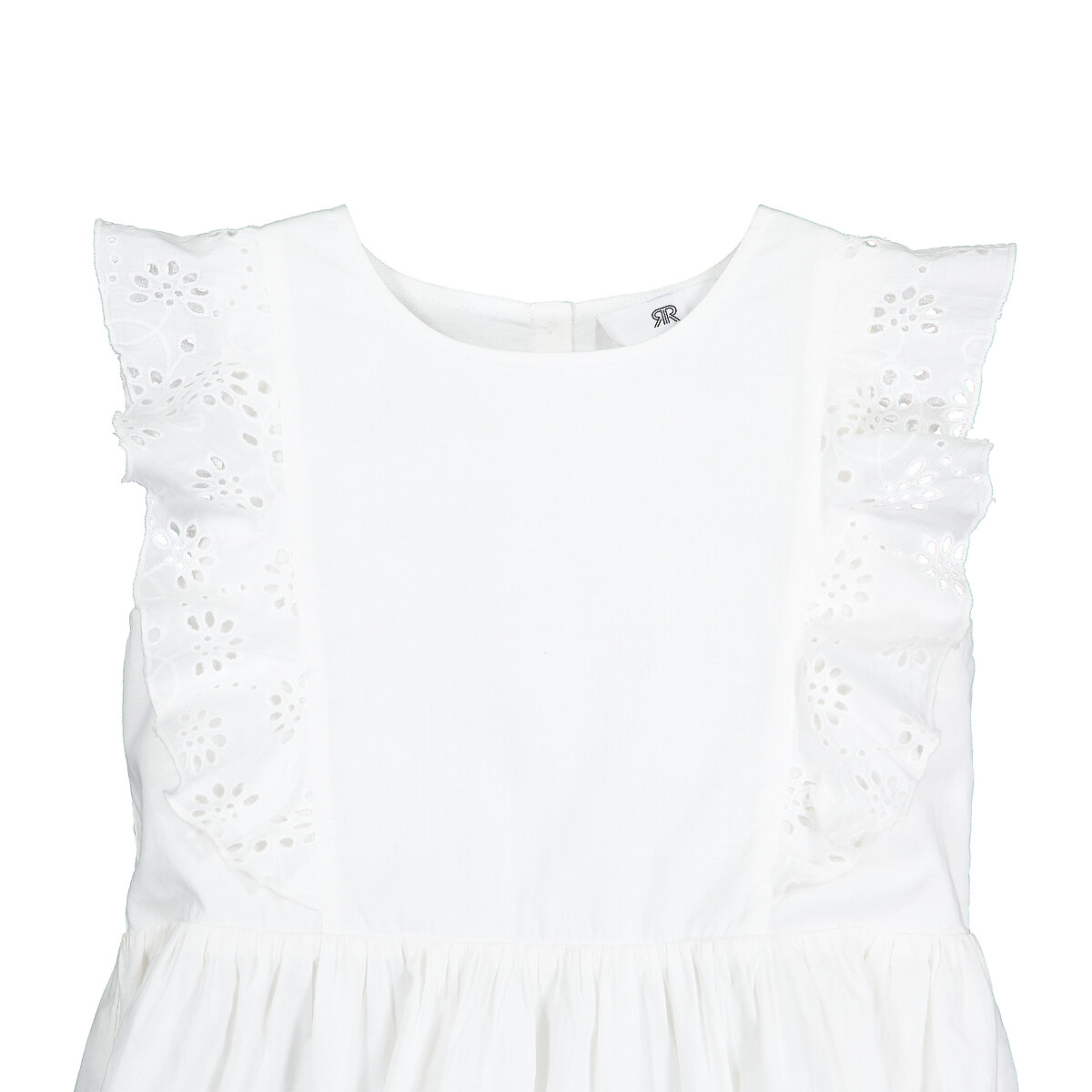 COLEÇÃO LA REDOUTE<br>Vestido sem mangas com renda inglesa