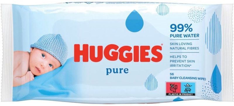 Huggies - Babydoekjes Puur - 56 Stuks - Dermatologisch Getest - Vrij van Parfum