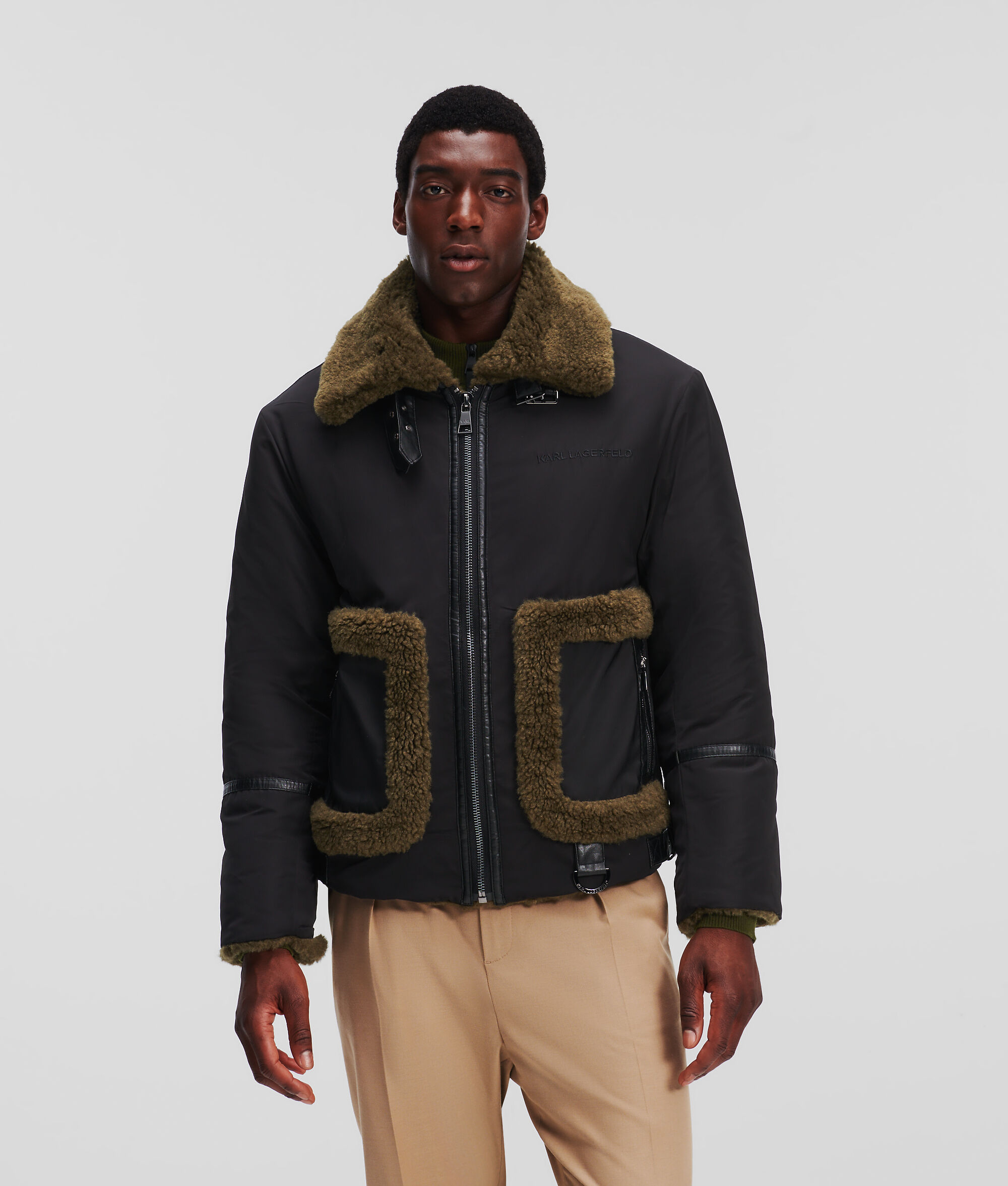 VESTE AVIATEUR EN FAUX SHEARLING SÉLECTIONNÉE PAR HUN KIM