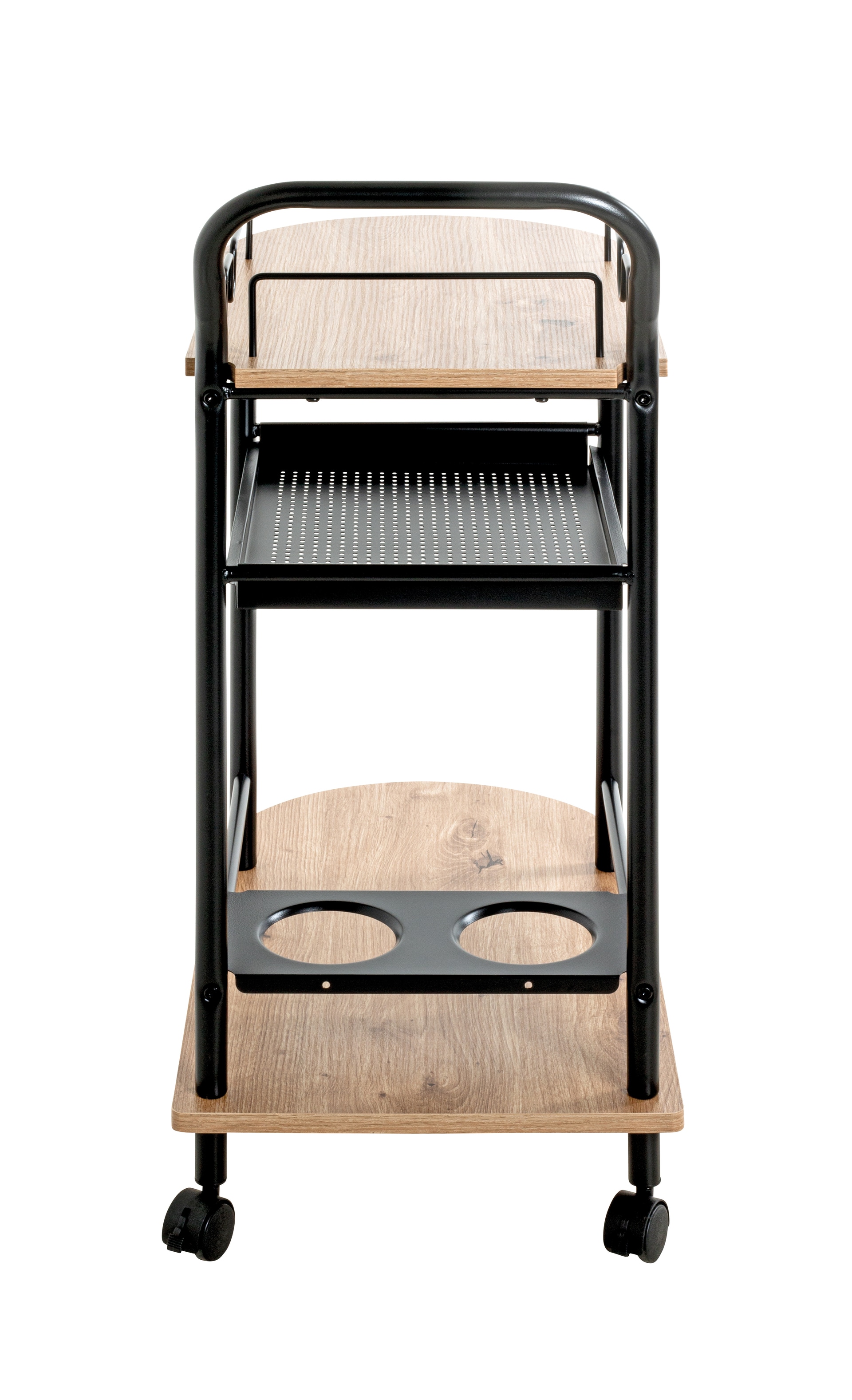 Küchenwagen STINA 85 x 83 cm Eiche Dekor/schwarz