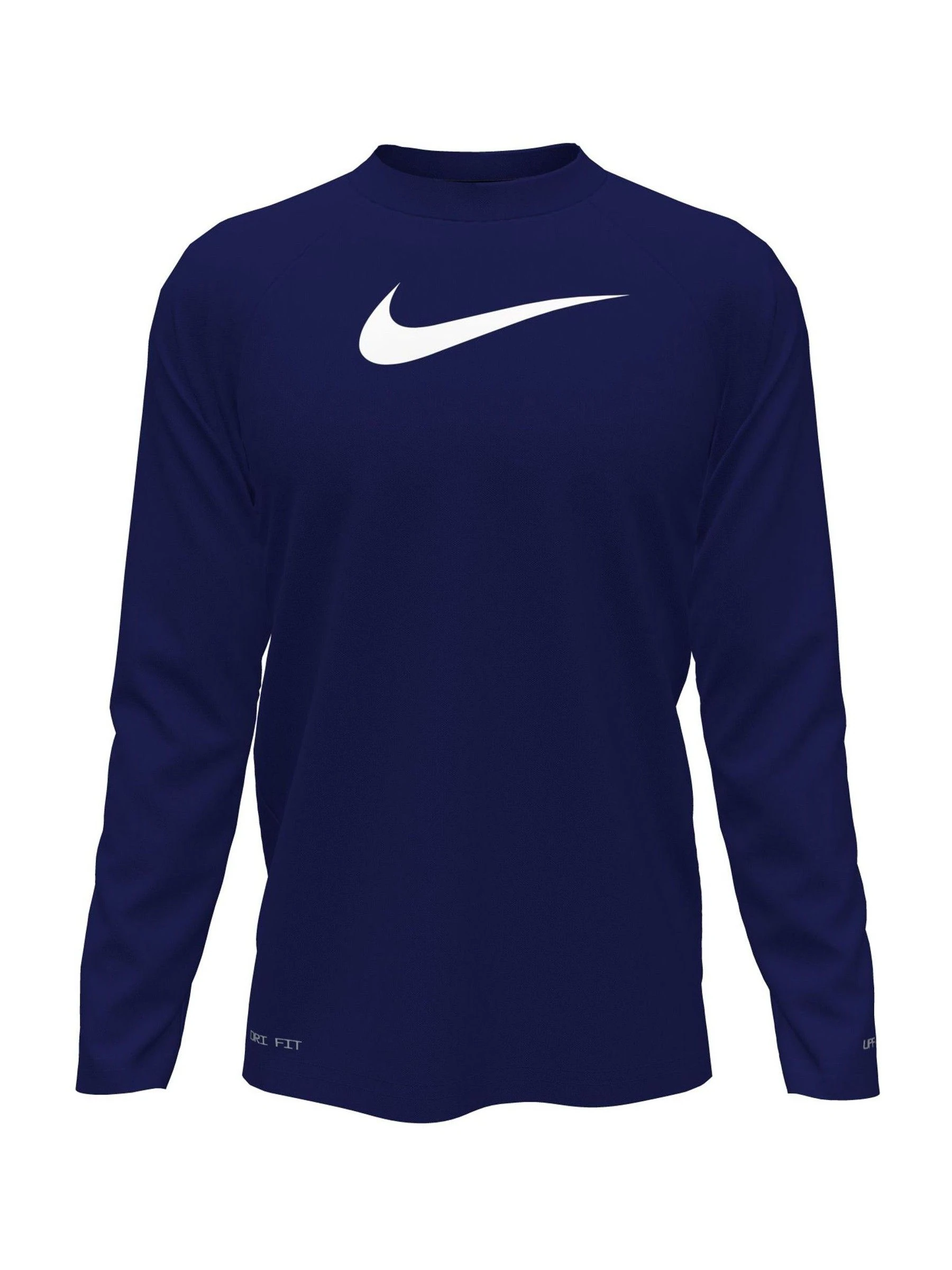 Marineblauw - Nike Hydroguard surfshirt met lange mouwen, effen