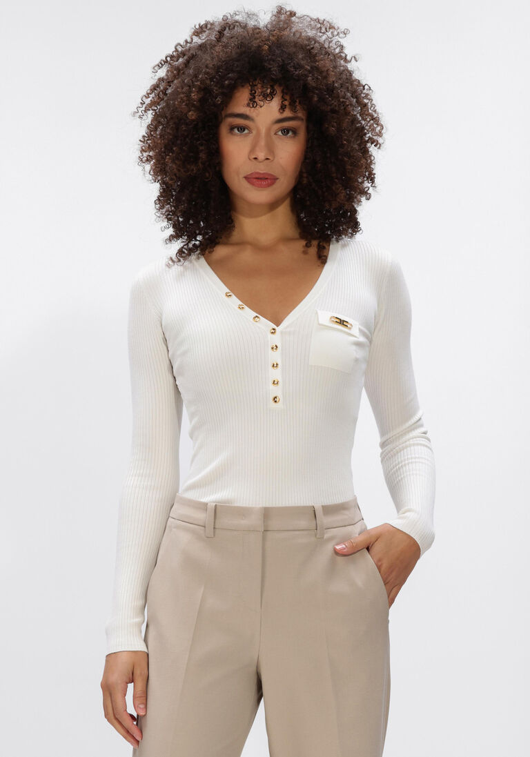 gebroken wit elisabetta franchi trui women's knitted sweater