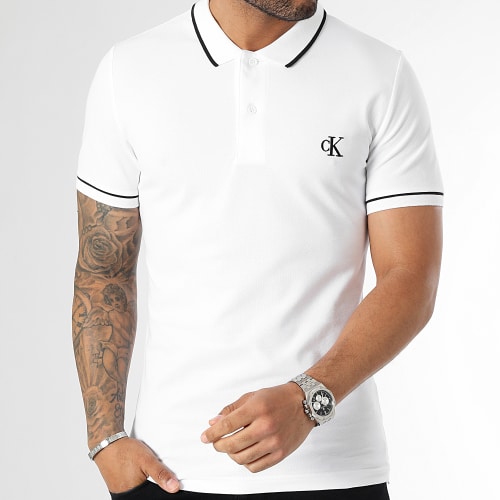 Polo Manches Courtes Slim Tipping 5603 Blanc