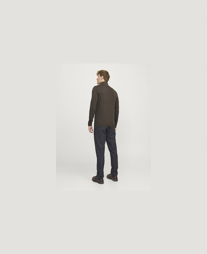 Jack & Jones JJEEMIL KNIT HALF ZIP NOOS Mulch/twist
