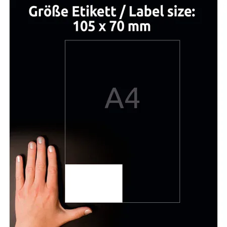 Avery Zweckform 3426 Universal-Etiketten,A4 mit ultragrip,105 x 70 mm, 100 Bogen/800 Etiketten, weiß