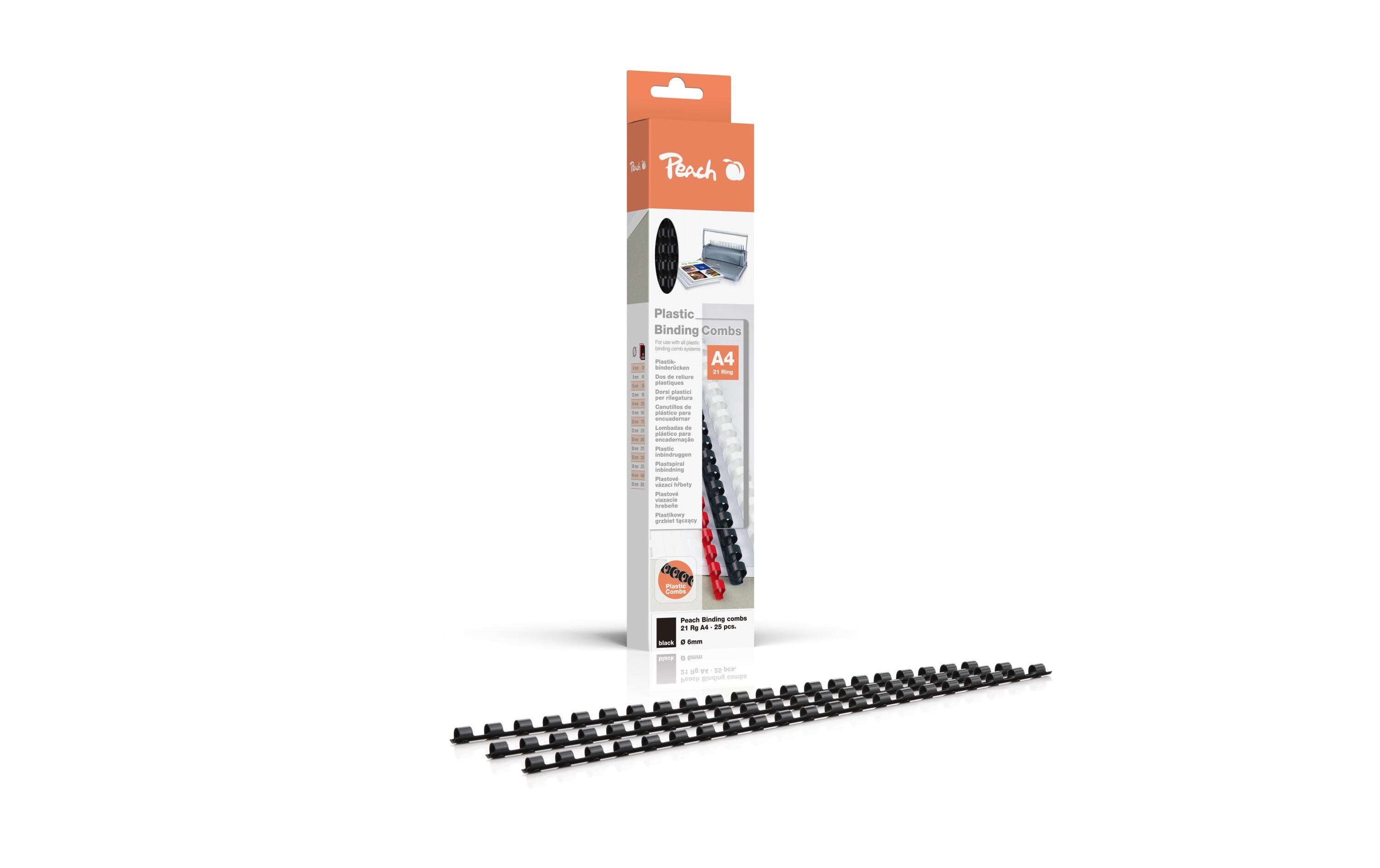 Binderücken 6 mm Schwarz, 25 StückBinderücken 6 mm, für 25 Blatt A4, schwarz, 25 Stück