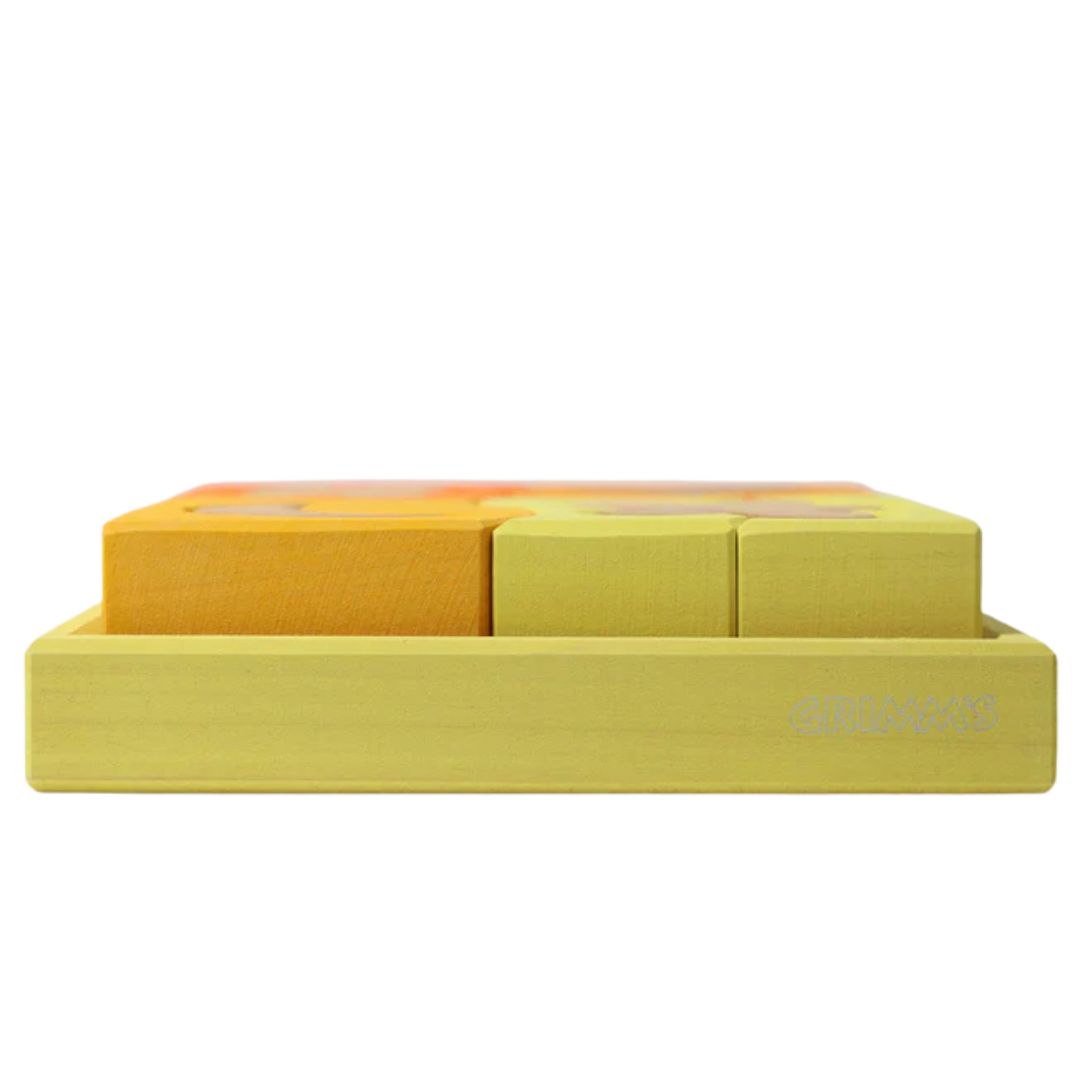 grimm's bouwblokken set - geel - 13st