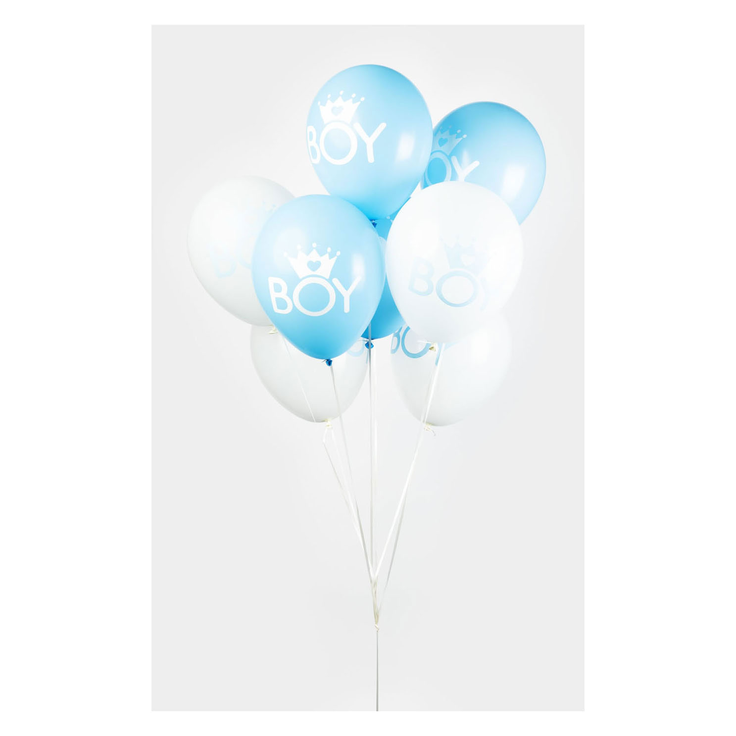 Ballonnen Zoon Baby Blauw/Wit 30cm, 8st.