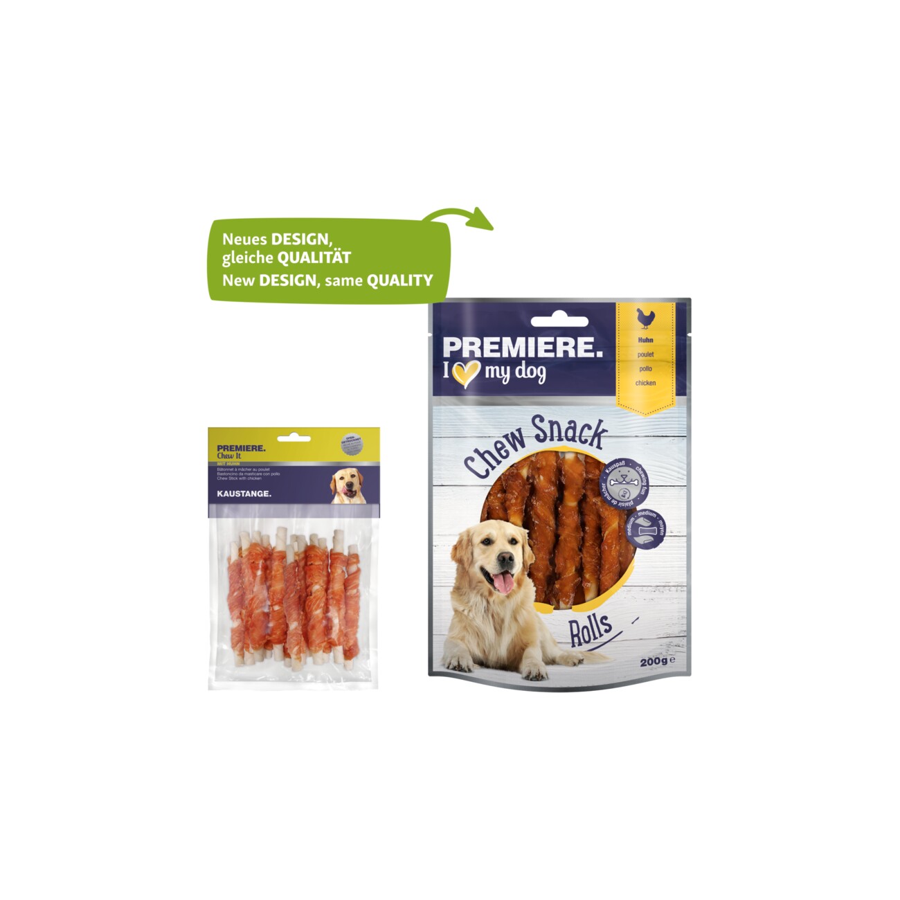 PREMIERE Chew Snack Kaustangen Rolls Huhn 200g