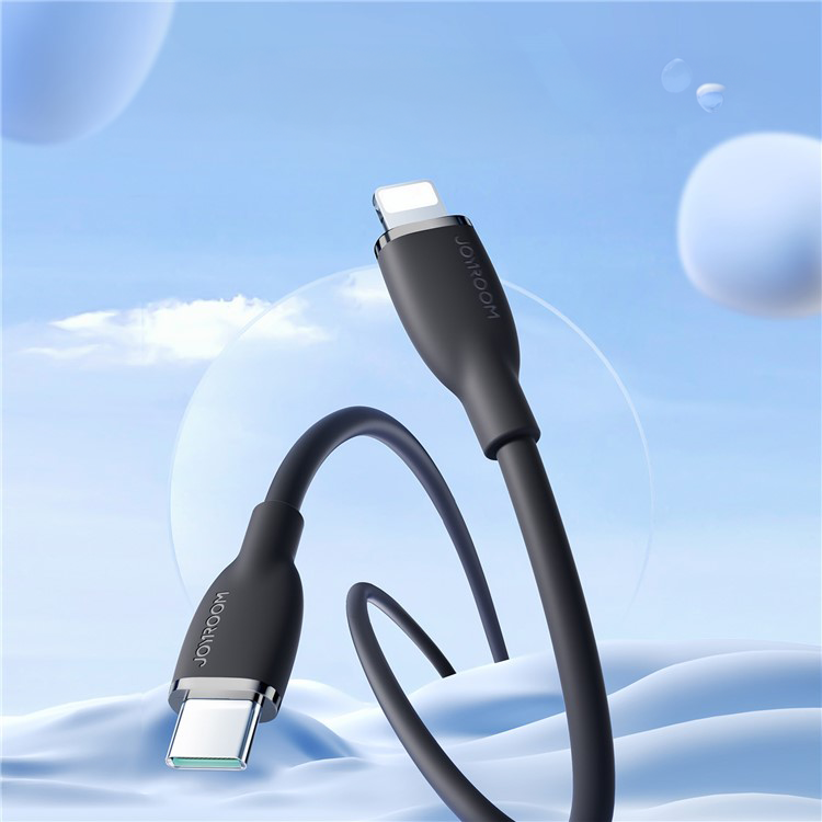 (1.2m) 30W USB C auf Lightning Ladekabel Silikon Datenkabel PD - Schwarz