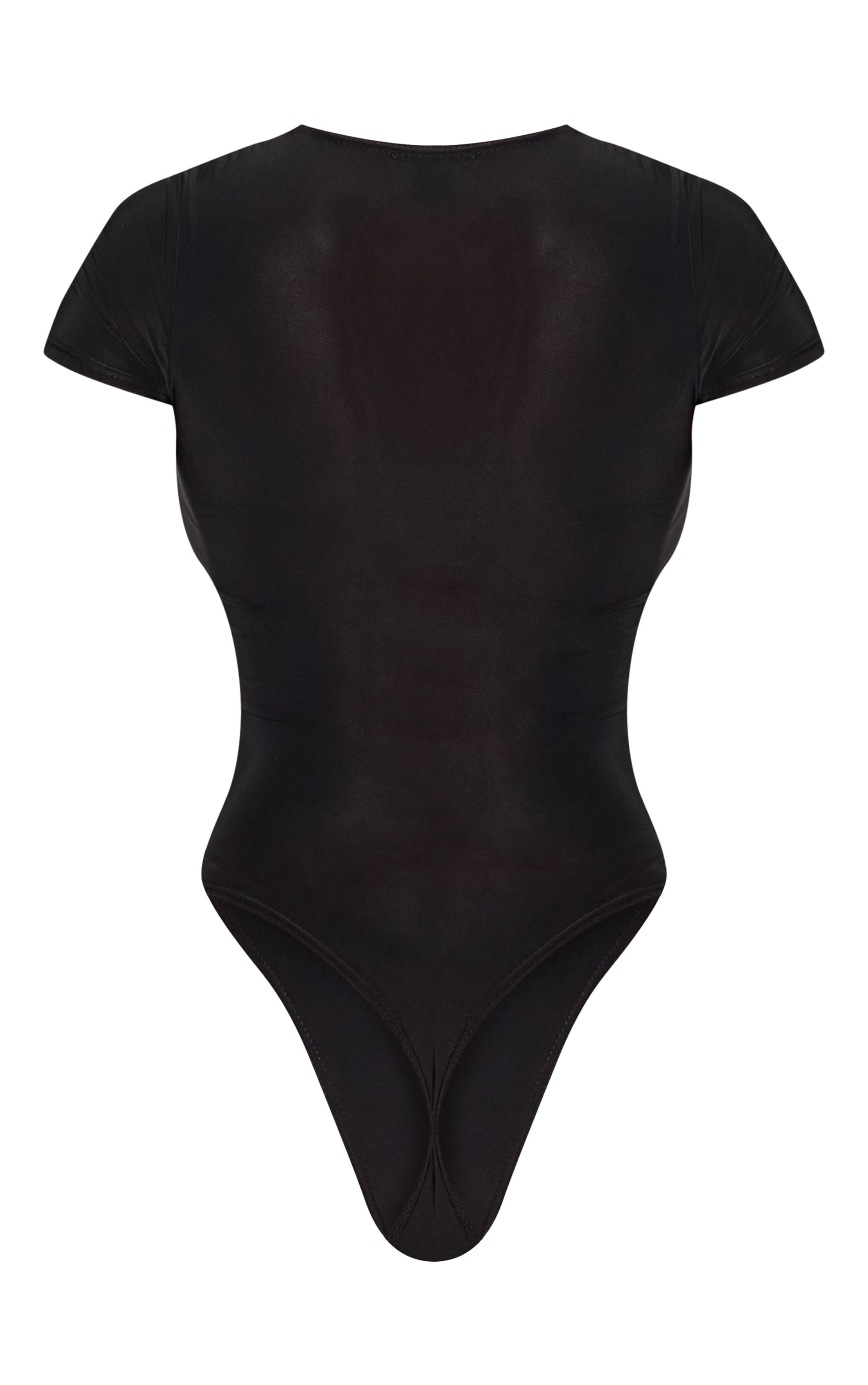 Noir Body Moulant À Manches Courtes En Jersey Fluide