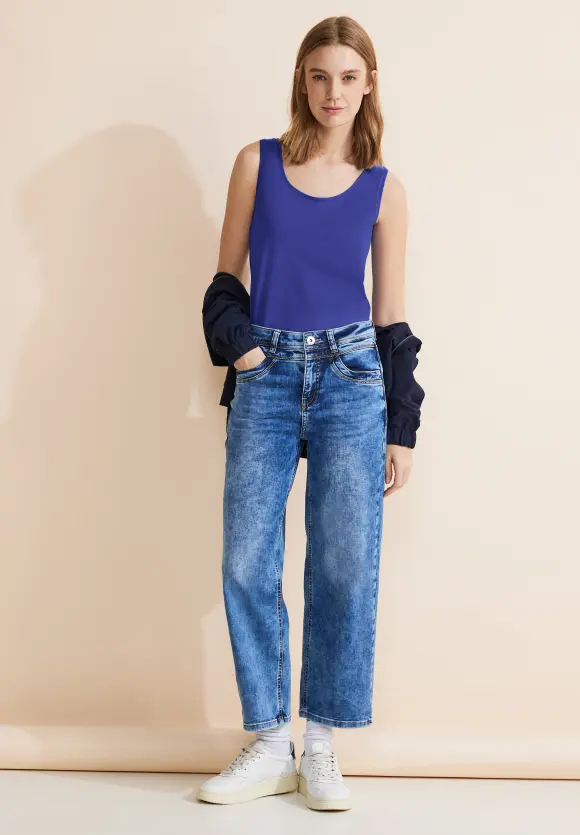 Basic Top in Unifarbe - intense royal blue