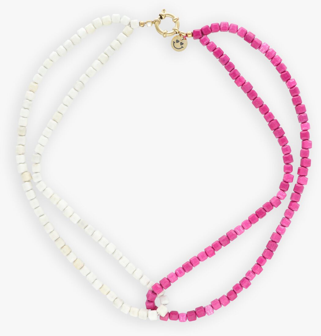 roze bonnie studios kettingen double pink necklace