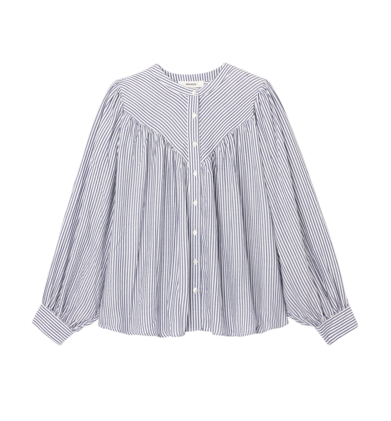 Chemise à manches ballon Femme - Rayé marine