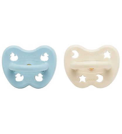 Hevea Schnuller - 0-3 mt. - 2er-Pack - Naturgummi - Baby Blue/Mi