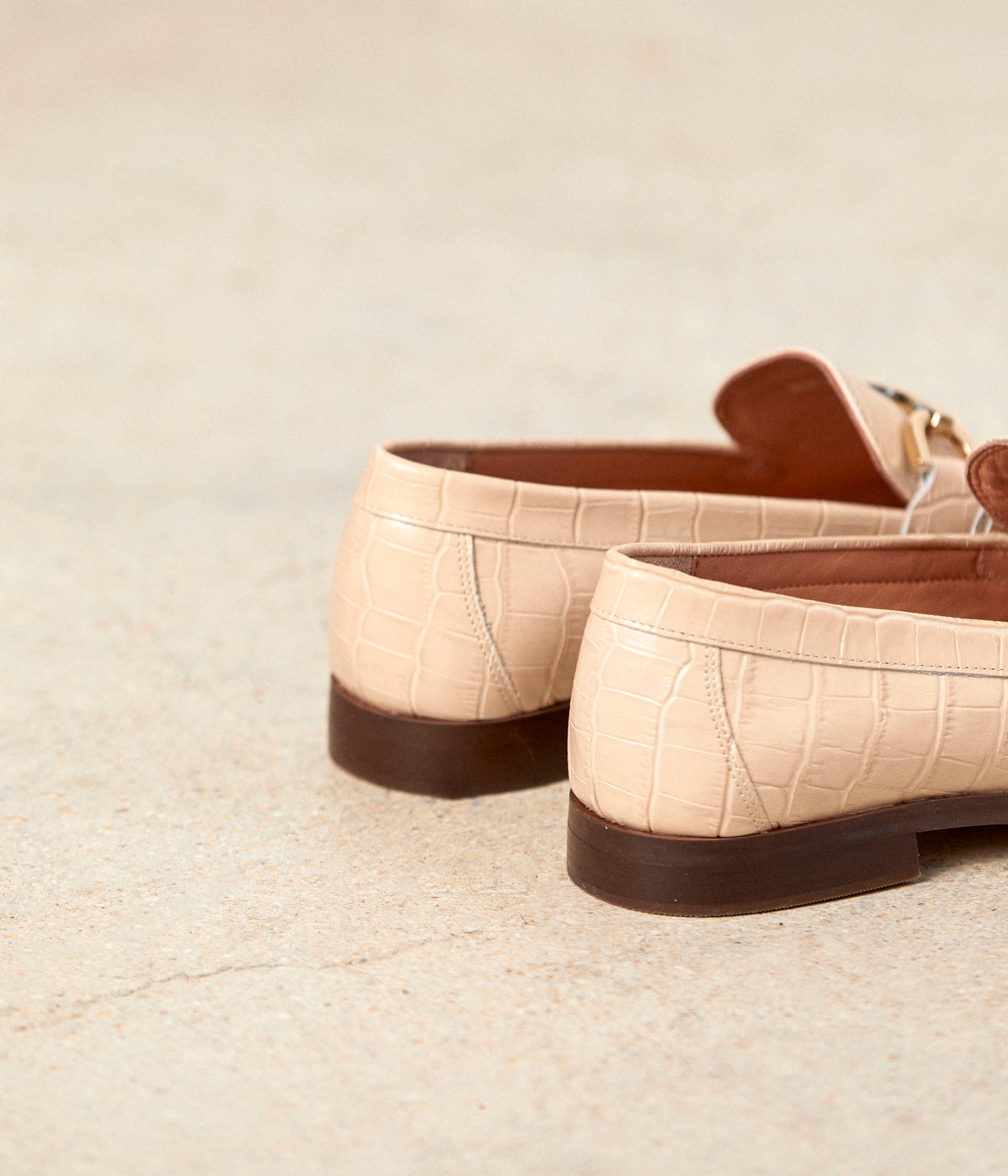 Mocassins croco beige Nelli
