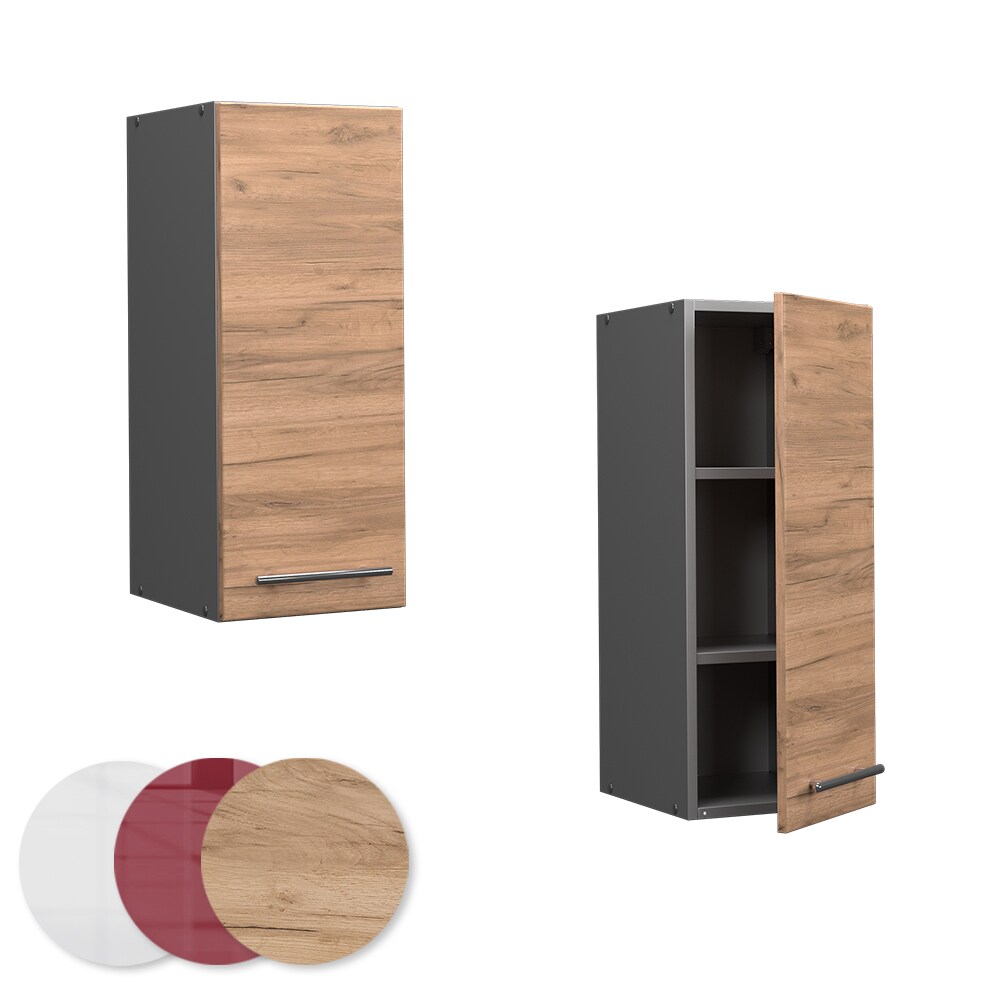 Vicco Hängeschrank Küchenschrank Küchenmöbel Fame-Line Anthrazit Eiche modern 30 cm Küche Einbauküche Hängeschrank Drehtür Einlegeboden Küchenzeile