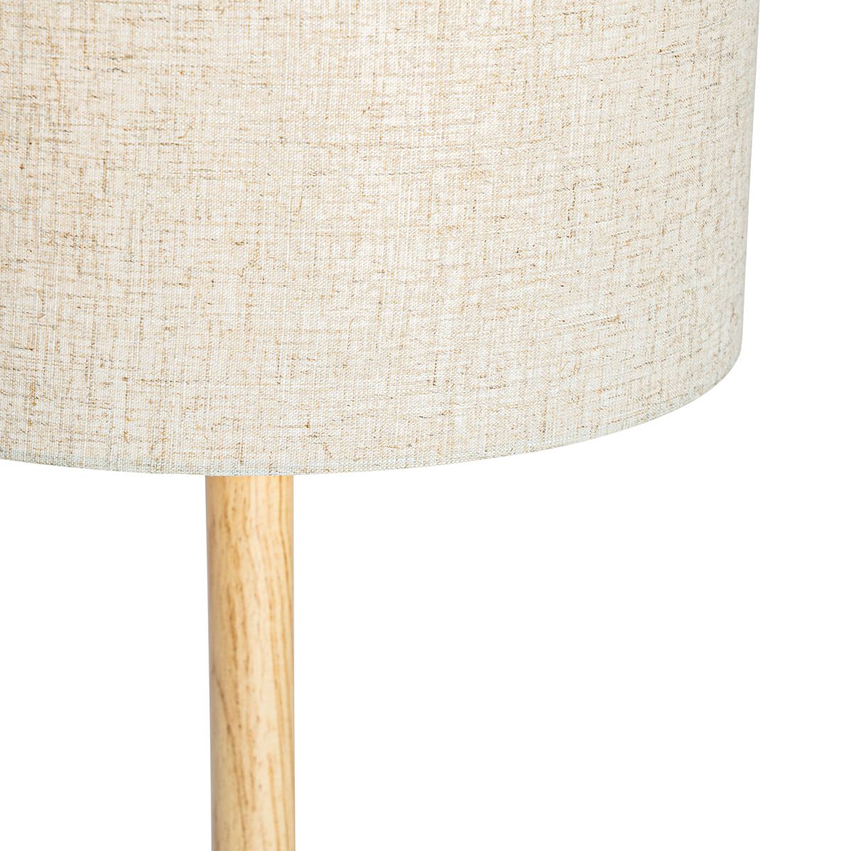 Landelijke vloerlamp hout met linnen kap beige 32 cm - Mels
